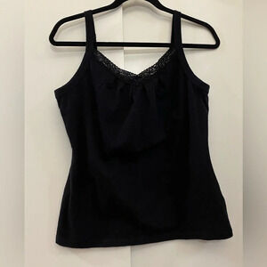 Northern Reflection women black  Y2K baby doll laced strappy cotton top size M